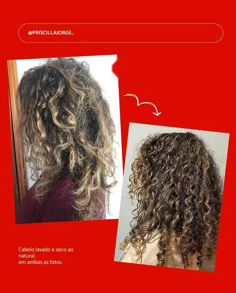 Antes e depois de uma cliente do Cronograma Capilar Personalizado