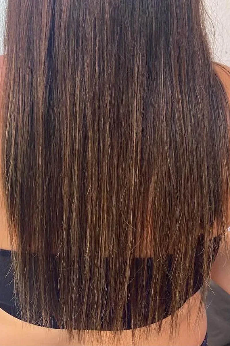 O cabelo de costas, antes